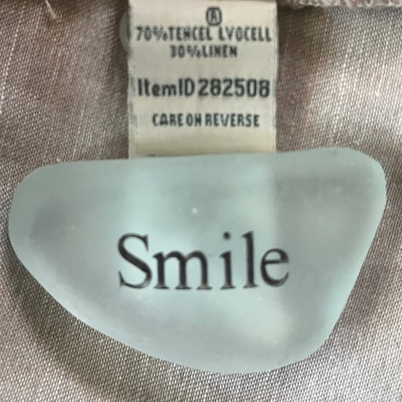 L.L. Bean Linen Tencel Blend Johnny Collar Shirt Taupe Soft Lightweight Comfy S - Picture 7 of 8